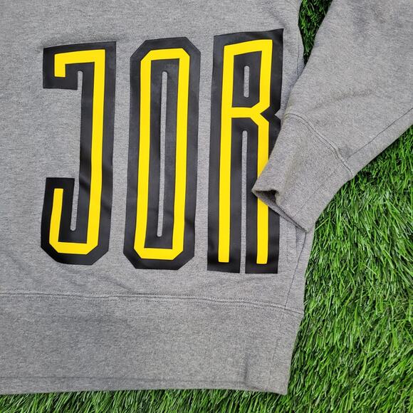 Air-Jordan Terry Hoodie Medium 21x25 Boxy Baggy Wrap-Around Spellout - Picture 6 of 11